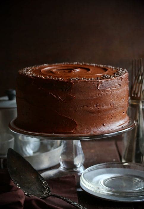 Insanely moist & rich chocolate cake! It's the avocado that makes it truly spectacular!