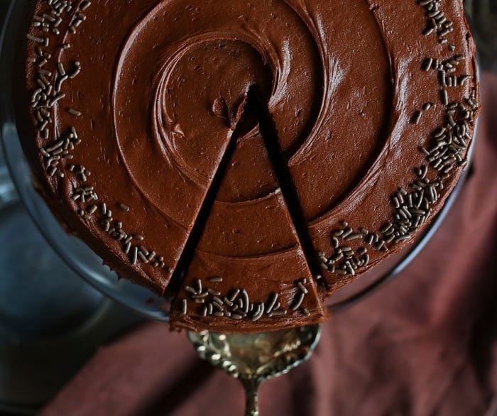 Insanely moist & rich chocolate cake! It's the avocado that makes it truly spectacular!