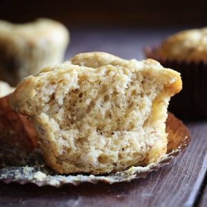 I left out one very traditional ingredient in these muffins... and the result was the PERFECT Banana Muffin!