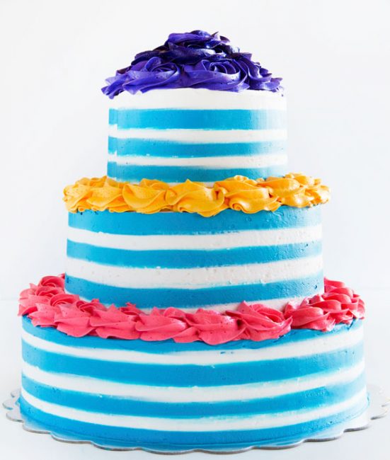 Buttercream Stripe Cake With Rosettes I Am Baker Buttercream Stripe Cake With Rosettes I Am Baker