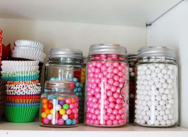 Sprinkles Cabinet with jars of Sixlet's