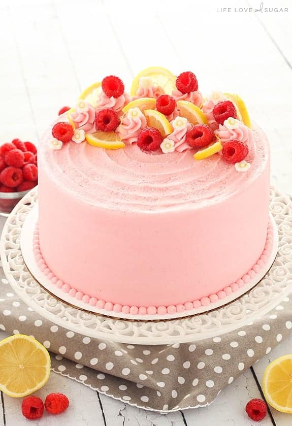 raspberry decorated cake