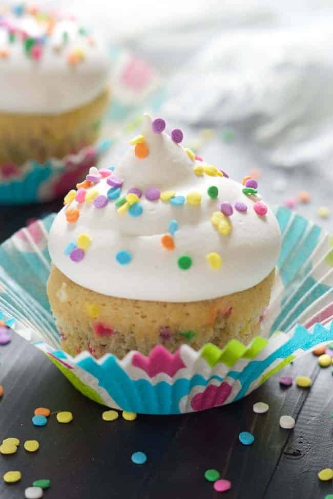 Greek Yogurt Funfetti Cupcakes i am baker