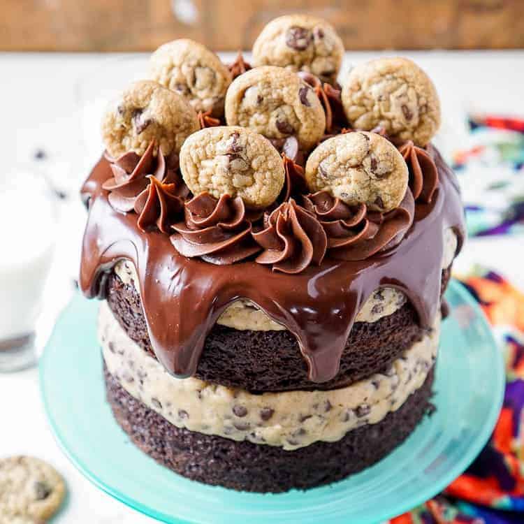 Chocolate Chip Cookie Dough Cake | i am baker