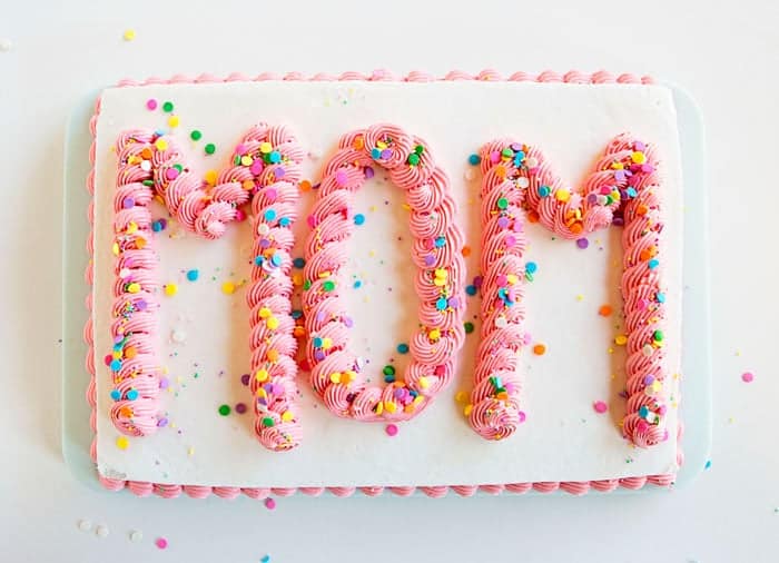 This simple Bakery Style Mother's Day Cake is a great way to impress Mom and show her how much you love her!