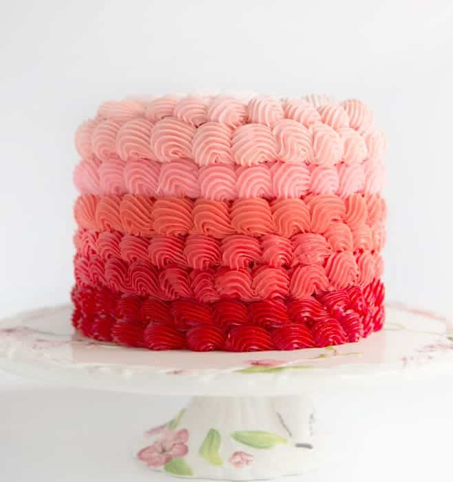 Pink Ombre Shell Cake - i am baker