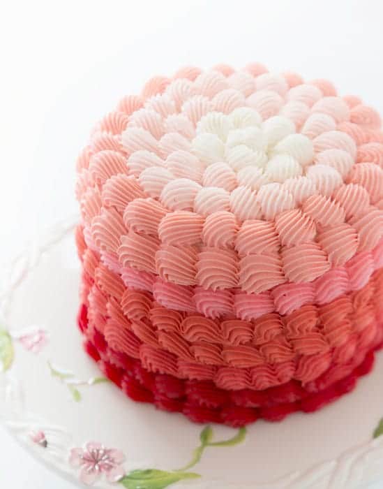 Pink Ombre Shell Cake - i am baker