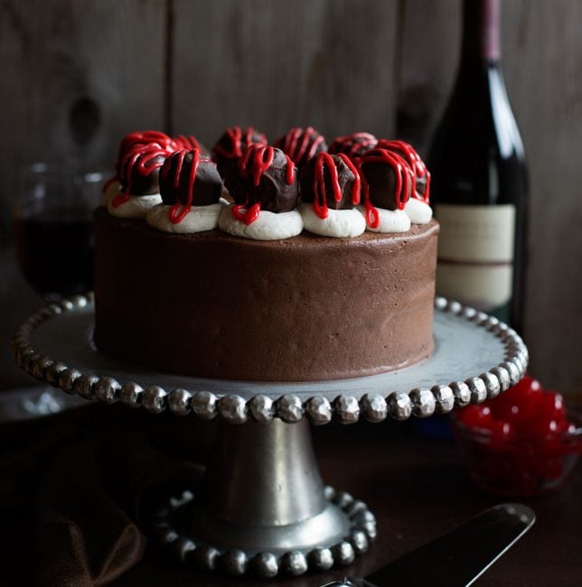 Chocolate Cake with Red Wine Chocolate Covered Cherry Cake