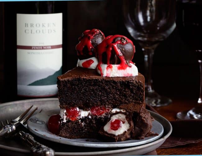 Chocolate Cake with Red Wine Chocolate Covered Cherry Cake