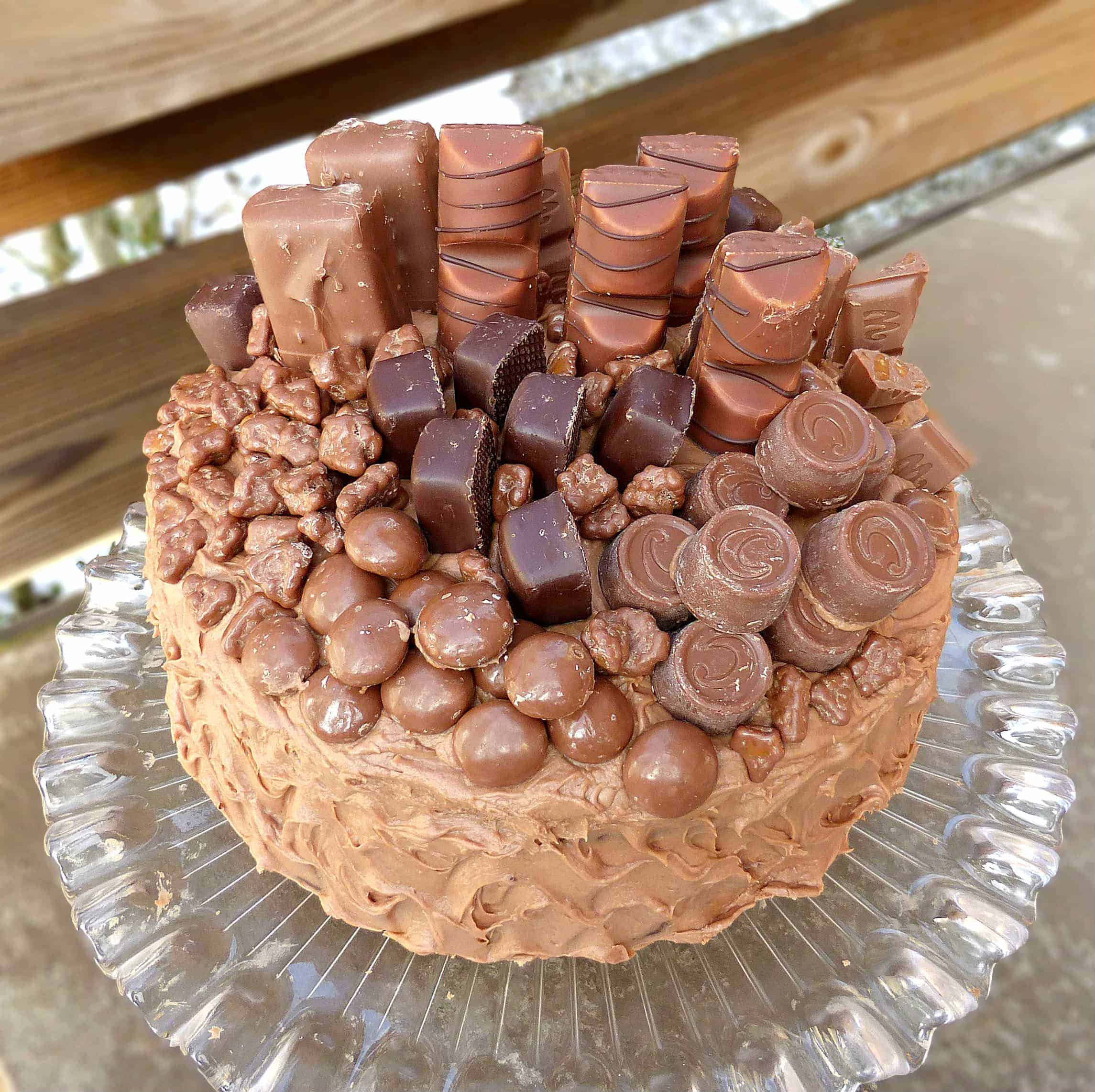 Chocolate Overload Layer Cake with Nutella Cream Cheese 