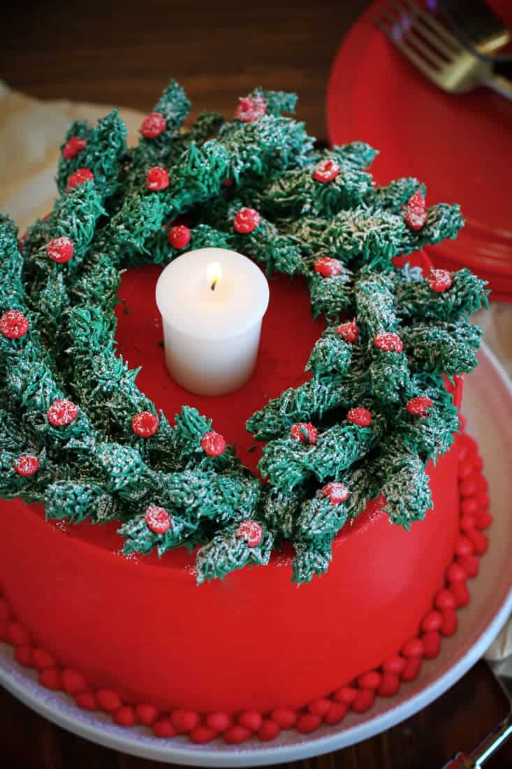 Christmas Wreath Cake - i am baker