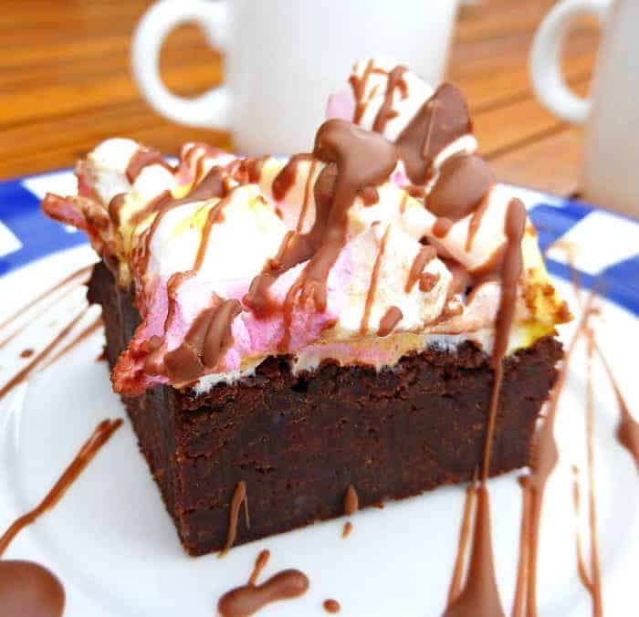 Dark Chocolate Brownies with a Marshmallow Topping i am baker