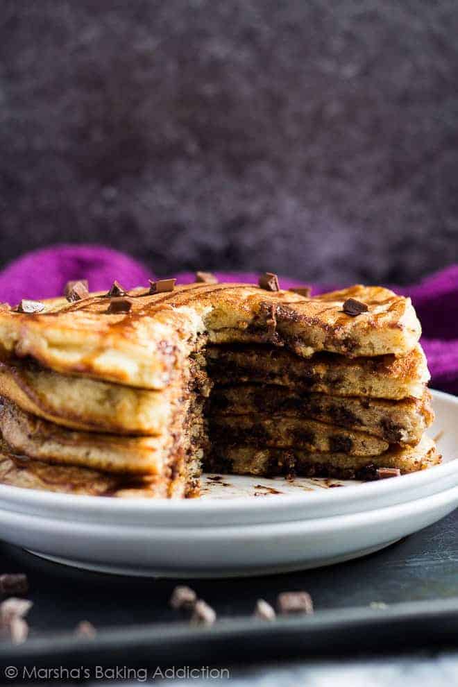 Fluffy Chocolate Chip Pancakes | i am baker