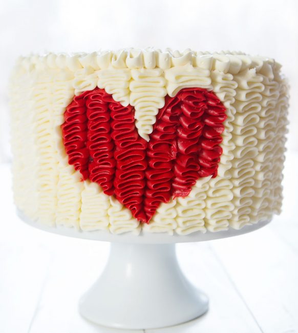 Ruffle Heart Cake - i am baker