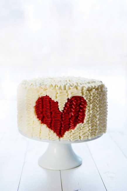 Ruffle Heart Cake - i am baker