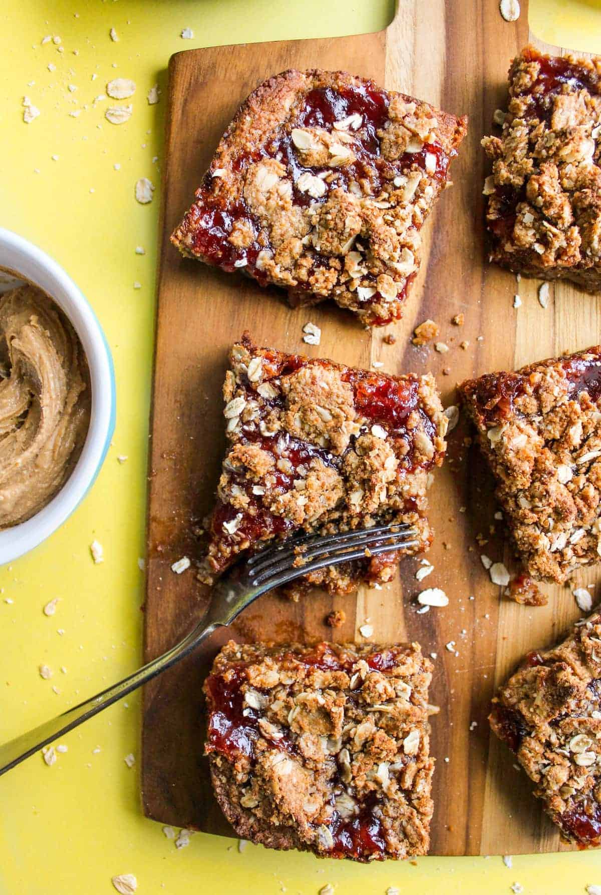 Gluten Free Vegan Peanut Butter & Jelly Bars | i am baker