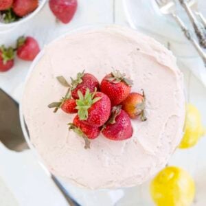 Lemon Cake with Strawberry Buttercream