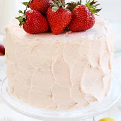 Lemon Cake with Strawberry Buttercream