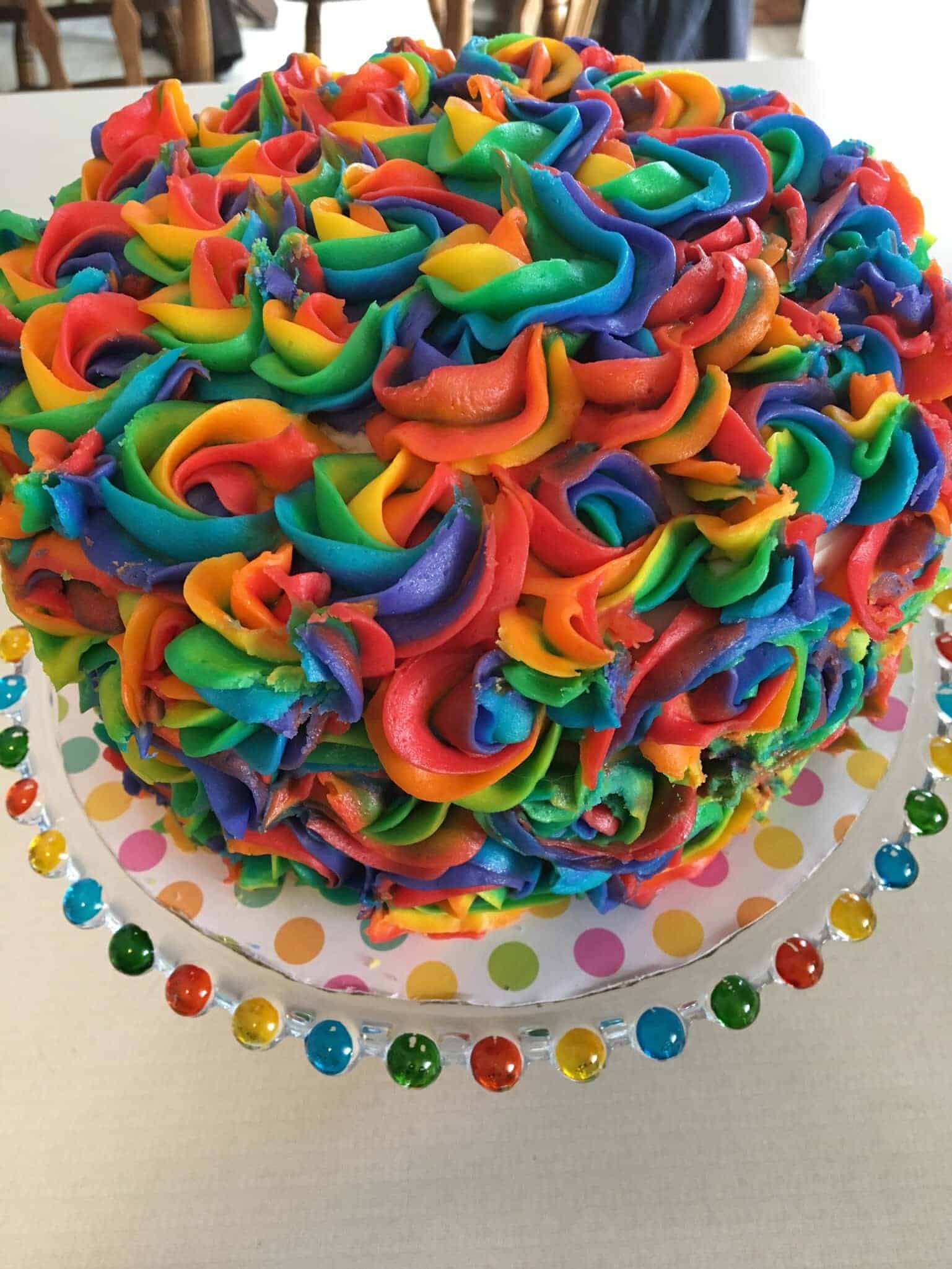 Rainbow Rosette Cake I Am Baker