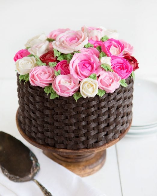 Basket Of Flowers Cake