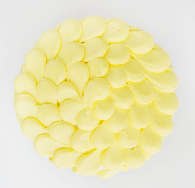 Simple dollops create a fun and easy yellow cake perfect for Mom!