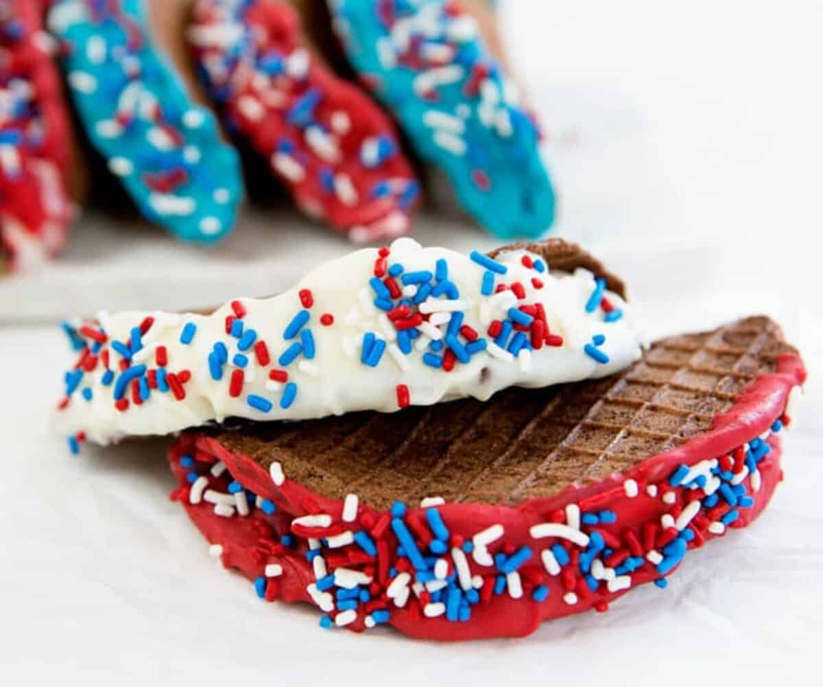Patriotic Chocolate Tacos i am baker