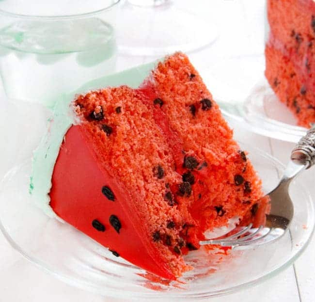 Delicious slice of watermelon cake!