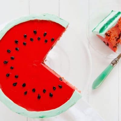 A watermelon cake inside and out!