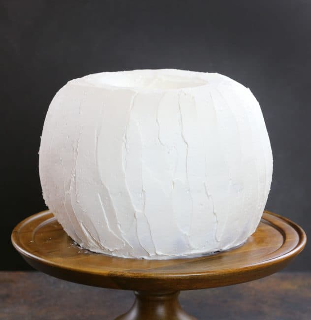 Your "blank canvas" for a pumpkin shaped Stranger Things Cake!