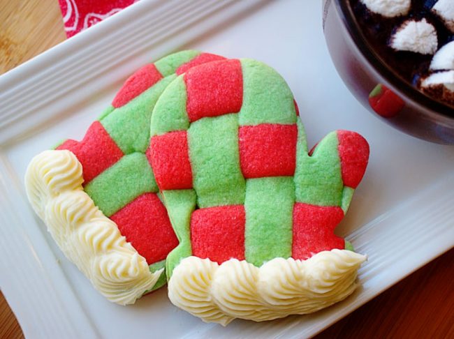 Mitten Cookies on a Platter