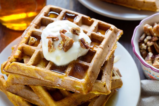 Homemade Pumpkin Waffles