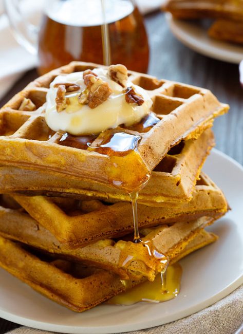 Pumpkin Waffles - i am baker