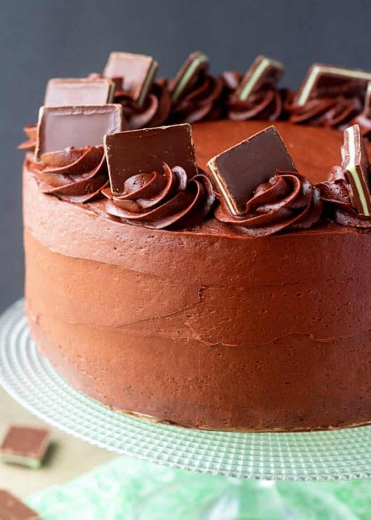 Chocolate Peppermint Cheesecake Cake - i am baker