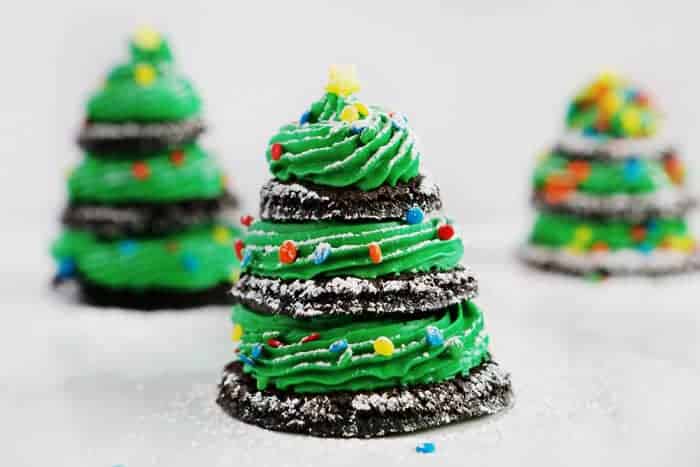 The chocolate version is so fun and SO delicious! #christmastreecookies #christmas #treecookies #iambaker