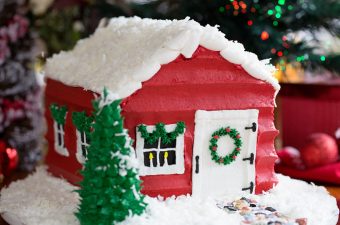 SANTA'S HOUSE!!! #christmas #christmascake #baking #cake