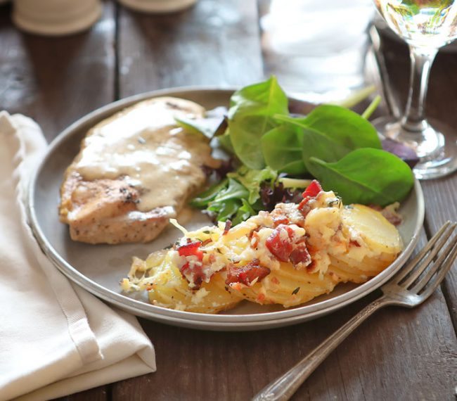 Cheese Scalloped Potatoes with Chicken