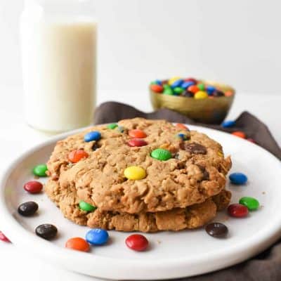 Giant Monster Cookies with M&Ms
