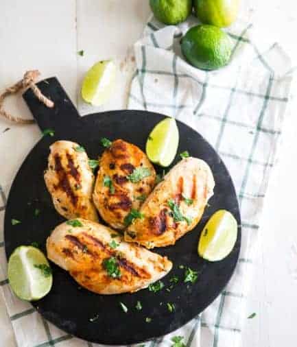 Cilantro Lime Chicken on a a black board