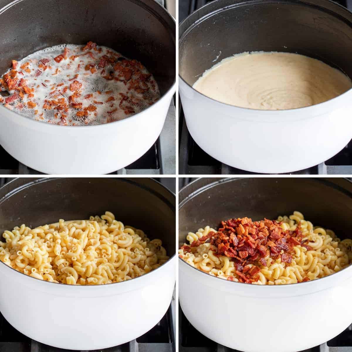 How to Make Bacon Macaroni and Cheese Process Steps