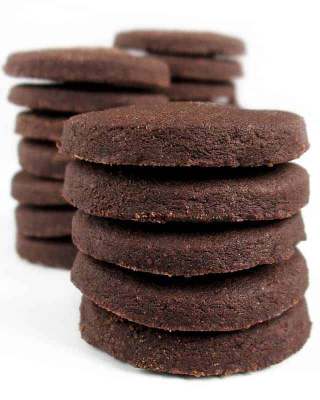 Dark chocolate shortbread cookies | i am baker