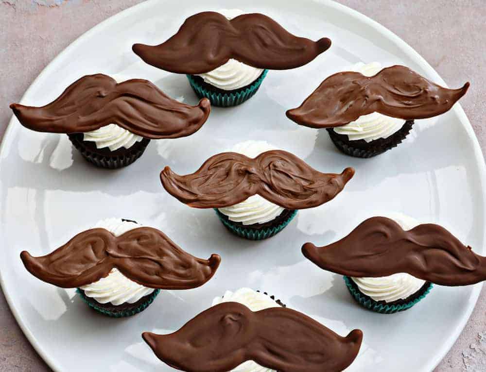 Mustache Treats - Chocolate Cupcake Toppers