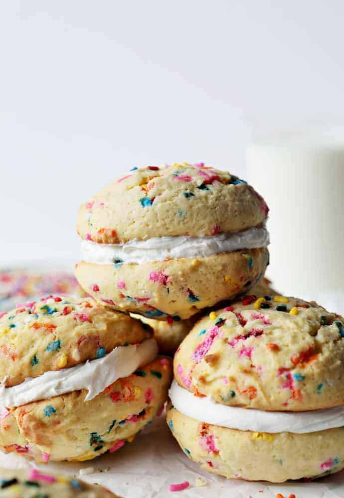 Birthday Cake Cookies Stacked