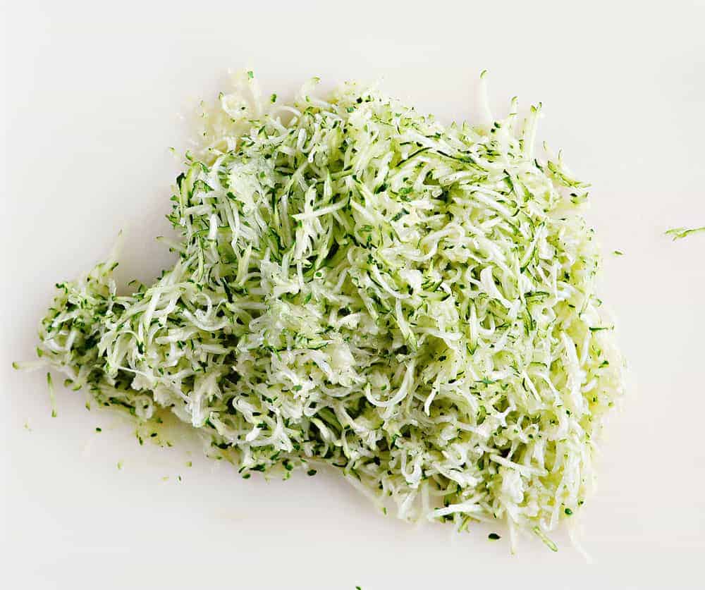 shredded zucchini for Chocolate Zucchini Muffins