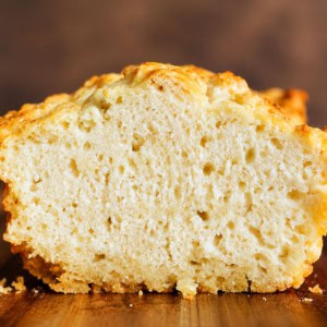 Close up of a loaf of Beer Bread.