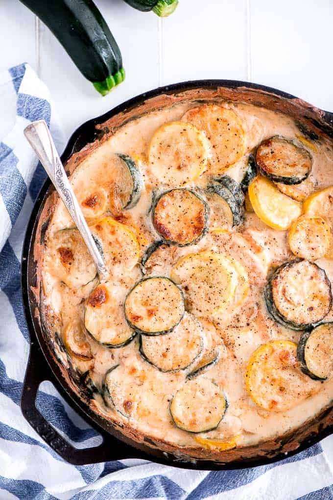 Skillet Cheesy Zucchini