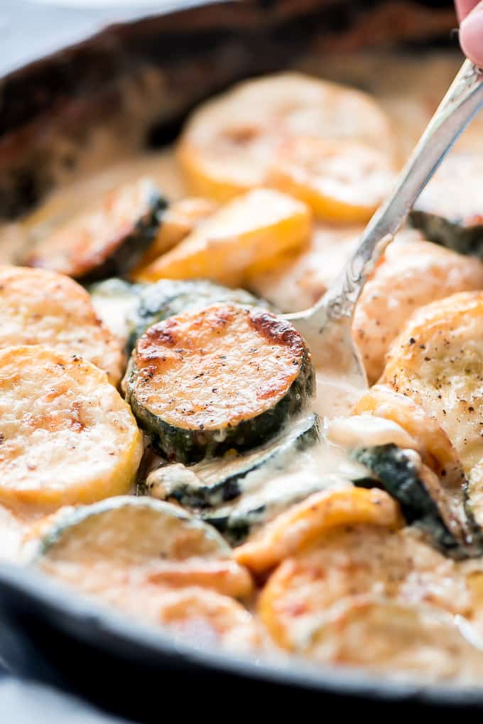 Recette de courgettes scallopées au fromage