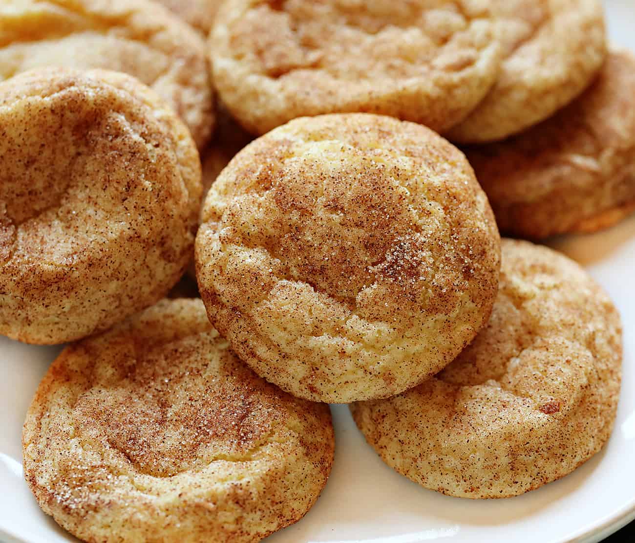 Snickerdoodle Cookies on a White Plate