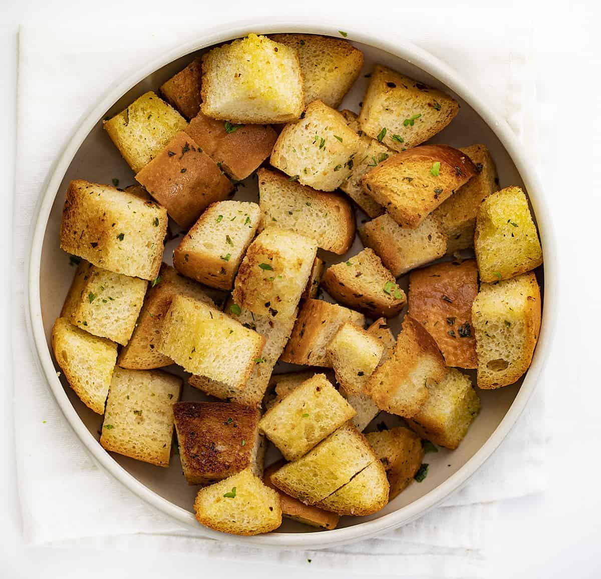 Bowl of The Best Homemade Croutons