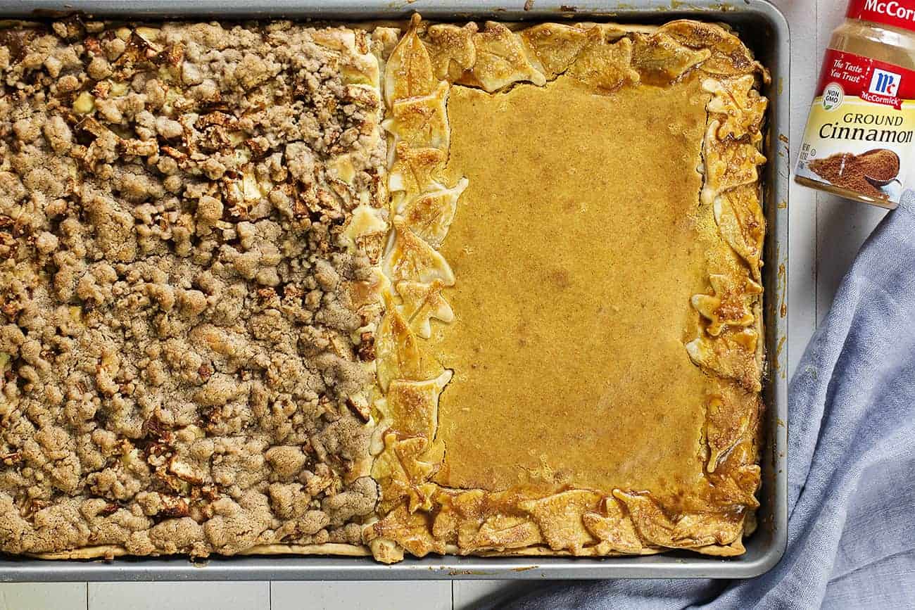 Sheet Pan Apple Crisp and Pumpkin Pie