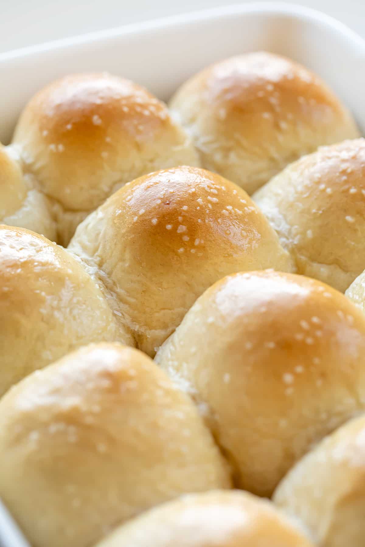 Close up of Easy Dinner Rolls.